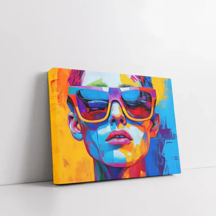 Pop Art Woman Face Bold Colorful Painting