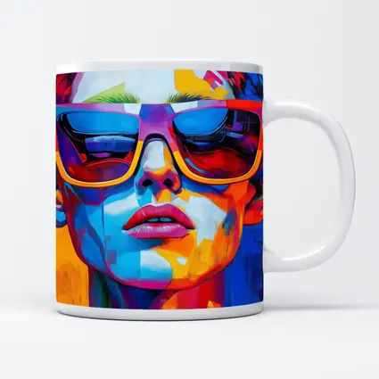 Pop Art Woman Face Bold Colorful Painting