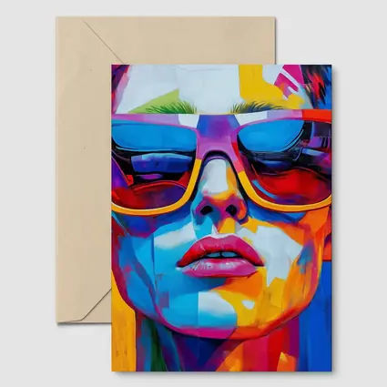 Pop Art Woman Face Bold Colorful Painting