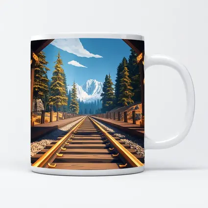 Railroad Tracks Through Mountain Pine Forest