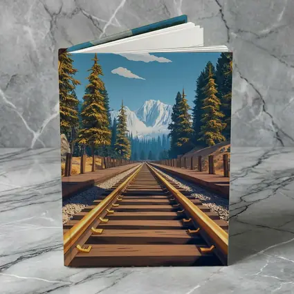 Railroad Tracks Through Mountain Pine Forest