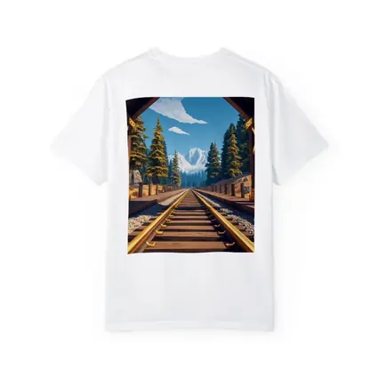 Railroad Tracks Through Mountain Pine Forest