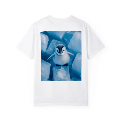 Baby Penguin Chick On Ice Cubes