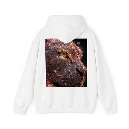 Rose Gold Glitter Lion Portrait Dark Background