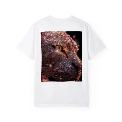 Rose Gold Glitter Lion Portrait Dark Background