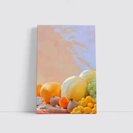 Fresh Fruits Still Life Warm Pastel Background