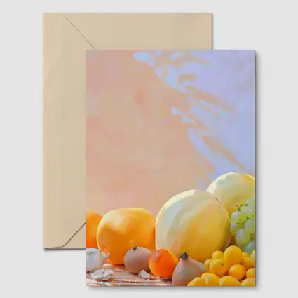Fresh Fruits Still Life Warm Pastel Background