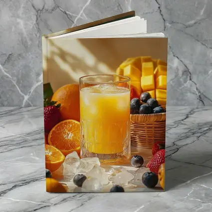 Fresh Orange Juice Glass With Summer Fruits