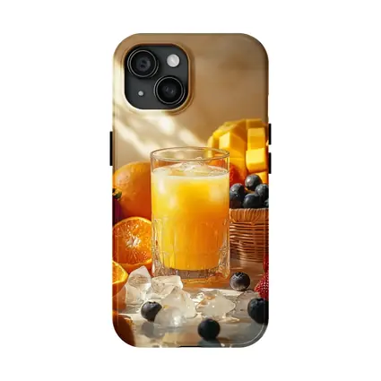 Fresh Orange Juice Glass With Summer Fruits