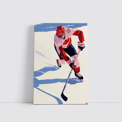 Canada Hockey Player Flat Art Style