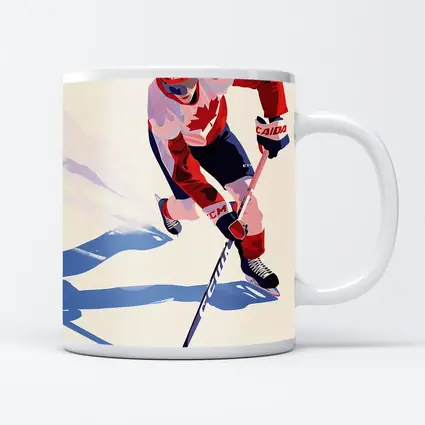 Canada Hockey Player Flat Art Style