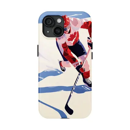 Canada Hockey Player Flat Art Style