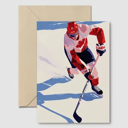 Canada Hockey Player Flat Art Style