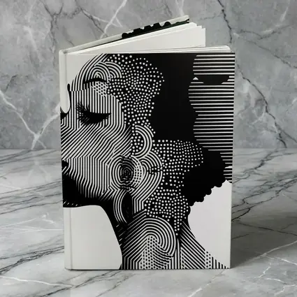 Black White Woman Portrait Graphic Line Art