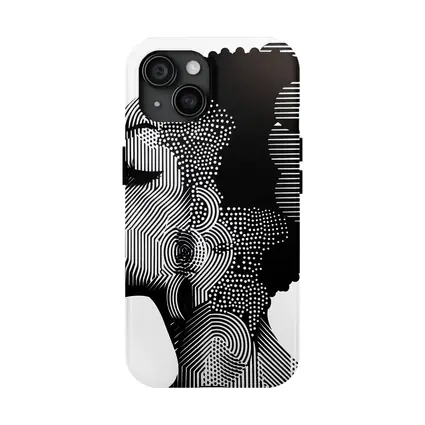 Black White Woman Portrait Graphic Line Art