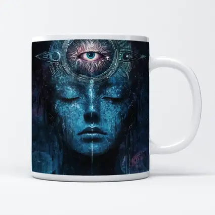 Third Eye Woman Blue Mystical Dark Art