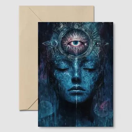 Third Eye Woman Blue Mystical Dark Art