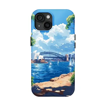 Sydney Opera House Harbour Bridge Illustration Art