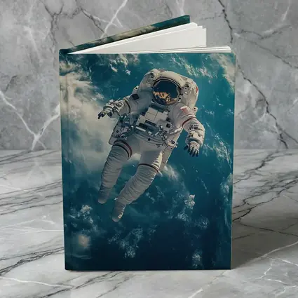 Astronaut Floating Above Earth Clouds