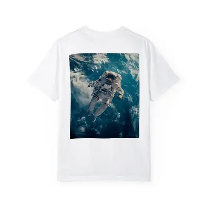 Astronaut Floating Above Earth Clouds