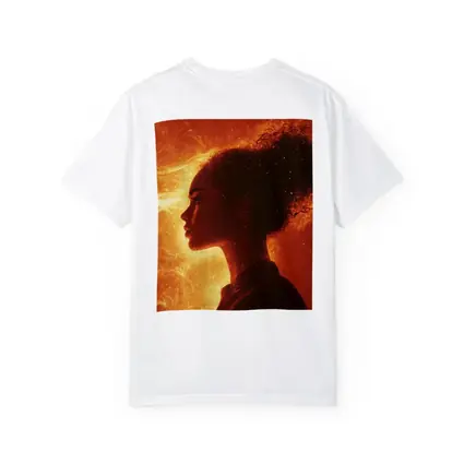 Woman Silhouette Fire Flames Glowing Background