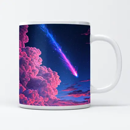 Pixel Art Comet Pink Night Sky