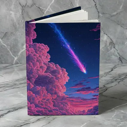 Pixel Art Comet Pink Night Sky