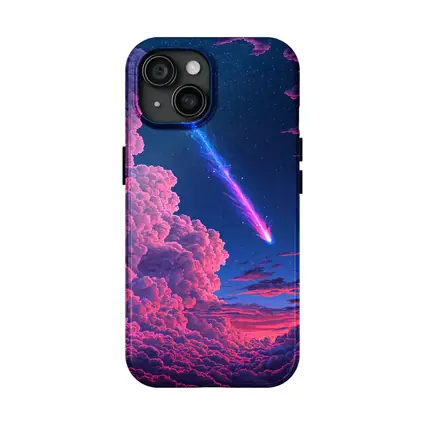 Pixel Art Comet Pink Night Sky