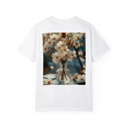 Cherry Blossom Branches Glass Vase Warm Light