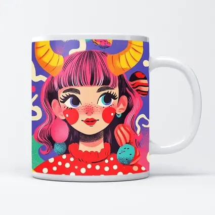 Taurus Girl Colorful Pop Art Illustration