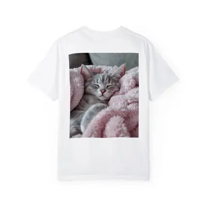 Sleeping Gray Kitten Wrapped Pink Fluffy Blanket
