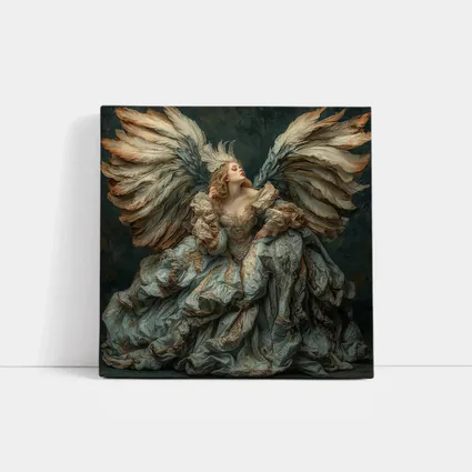 Baroque Angel Woman Large Wings Fantasy Art