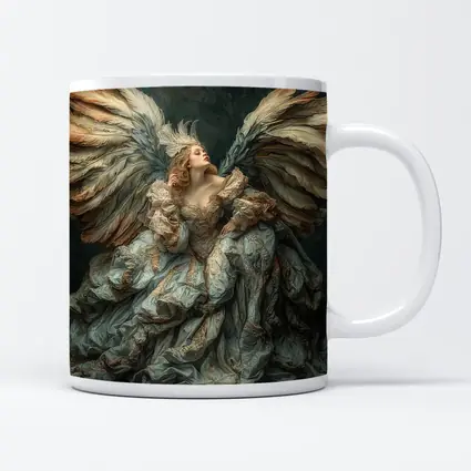 Baroque Angel Woman Large Wings Fantasy Art