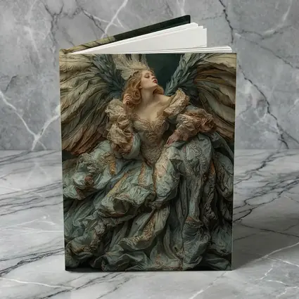 Baroque Angel Woman Large Wings Fantasy Art