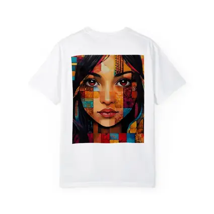 Mosaic Patchwork Portrait Woman Colorful Abstract