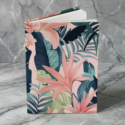 Pink Tropical Flowers and Dark Leaves
