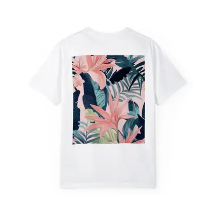 Pink Tropical Flowers and Dark Leaves