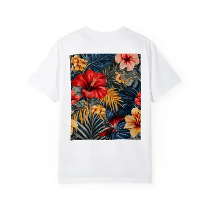 Tropical Hibiscus Flowers Dark Blue Botanical