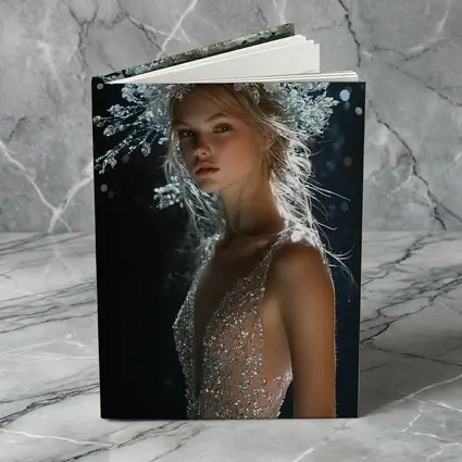 Woman Crystal Crown Gown Dark Background