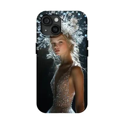 Woman Crystal Crown Gown Dark Background