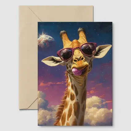 Cool Giraffe Sunglasses Space Sky Art