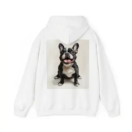 Happy French Bulldog Portrait on Beige Background