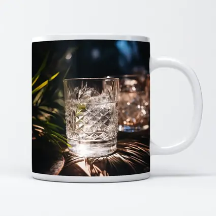 Crystal Whiskey Glass Ice Tropical Night