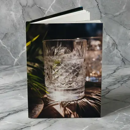 Crystal Whiskey Glass Ice Tropical Night