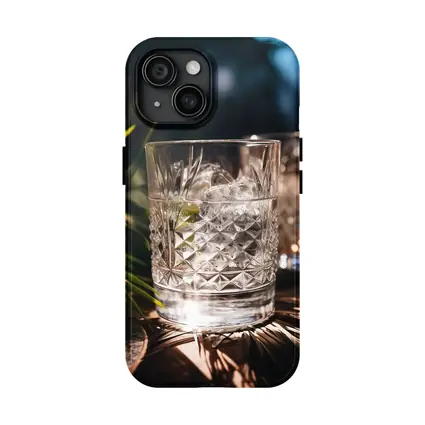 Crystal Whiskey Glass Ice Tropical Night