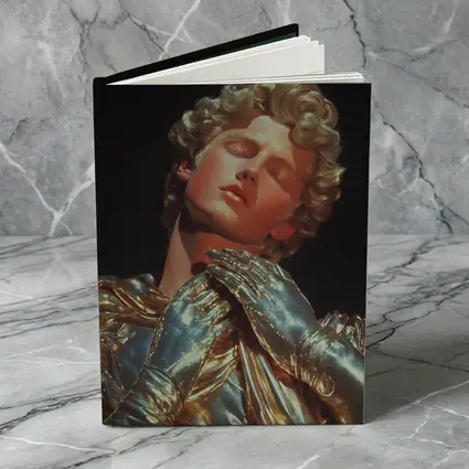Golden Sculpture Figure Dark Dramatic Background
