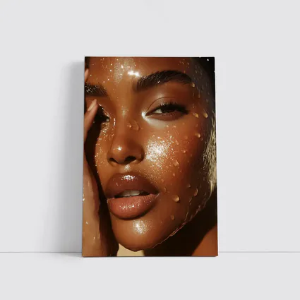 Woman Face Close Up Water Drops