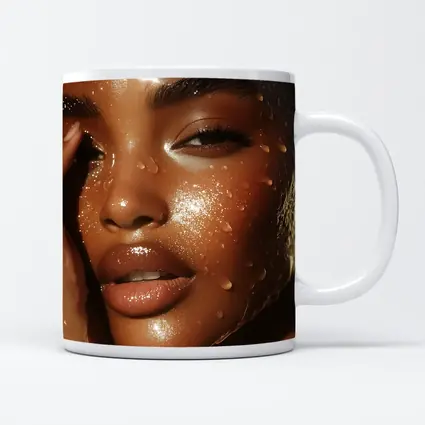 Woman Face Close Up Water Drops