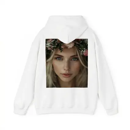 Blonde Woman Floral Crown Pink Flowers Portrait