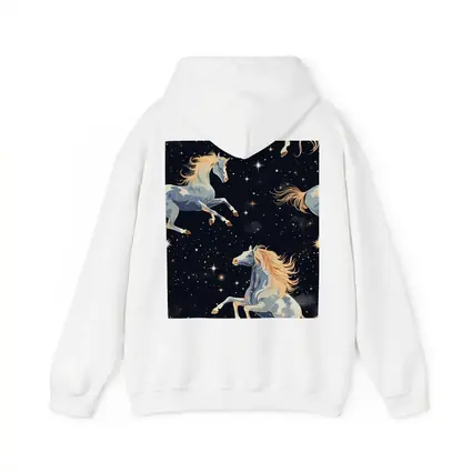 Celestial Horses Galloping Through Starry Night